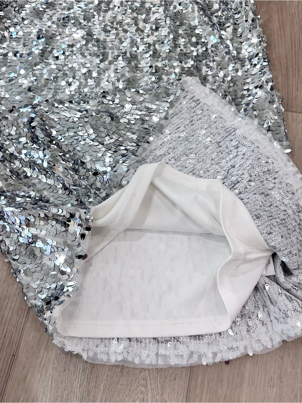 NWT Zara Sequin short sleeve dress silver girls size 11/12 - Picture 5 of 7